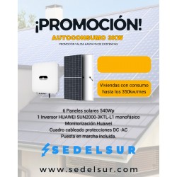 KIT SOLAR HUAWEI HÍBRIDO MONOFÁSICOS 3KW: 6 Paneles 580W +...