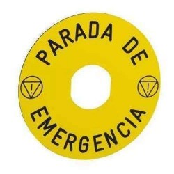 ETIQUETA PARADA DE EMERGENCIA 90MM