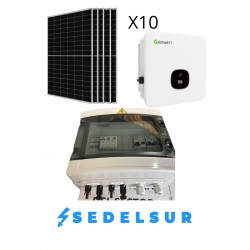 KIT SOLAR GROWATT HÍBRIDO TRIFASICO 5KW: 10 Paneles 580W +...