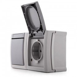 Conjunto horizontal de conmutador 10a 250v + toma de...