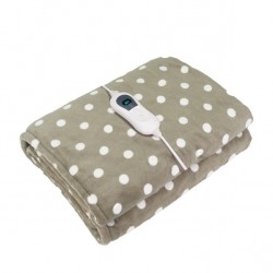 Manta Elect.bienestar Lunares Marron/blanco 120w 160x120c M...