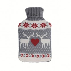 Bolsa Agua Caliente Mimo 1,7l Forro Gris/rojo Renos 20x32x4...