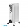 Radiador Aceite Brasilia 1500w 7elementos Blanco/negro 3potencias Antivuelco Termostato Reg.seguriadad Asa 59,5x33x24cm