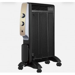 Radiador De Mica Abrigo 1500w 3elem Negro/oro 2potencias...