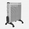 Radiador De Mica Condor 2000w 2elementos Blanco/gris 2potencias,antivuelco,termostato,c/ruedas Y Asa 52x46x25cm