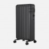 Radiador Aceite Polonia 1500w Negro Aletas Cerradas 7elementos 3potencias Antivuelco Prot.seguridad 63,5x37,5x24,5cm