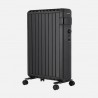 Radiador Aceite Polonia 2000w Negro Aletas Cerradas 9elementos 3Potencias Antivuelco Prot.seguridad 63,5x45x24,5 Cm