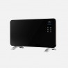 Emisor Termico Cristal Himalaya 1500w Negro 2pot encias Xaluminio,remoto,temporizador,ip24 38x76x6,86 Cm