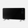 Emisor Termico Cristal Himalaya 2000w Negro 2pot  Xaluminio,remoto,temporizador,ip24 38x92x6,86 Cm