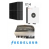 KIT SOLAR FELICITY HÍBRIDO/AISLADA MONOFÁSICO 8KW: 14 Paneles 590w + Inversor + Monotorizacion + Cuadro cableado DC-AC + Puesta 