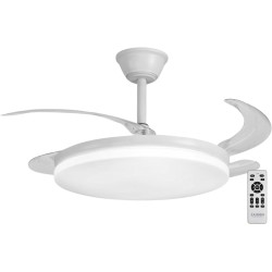 VENTILADOR DE TECHO ZAIRON ALBA LED BLANCO 4 ASPAS 72W 107cm