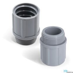 Racor fijo rfm-tfh pg16 dn16 pvc color gris (ral 7001)