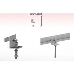 ÁNGULO L + VARILLA M10 PARA ESTRUCTURA COPLANAR 5 MODULOS